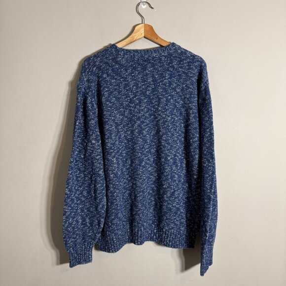 Vtg Orvis Linen Knit Crewneck Sweater Pullover Men's Large Blue Eclectic Grandpa - Picture 3 of 12